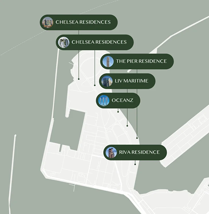 Dubai Maritime City Map