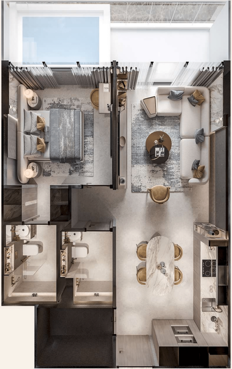 1 Bedroom Apartment Floor Plan