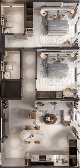 2 Bedroom Apartment Floor Plan