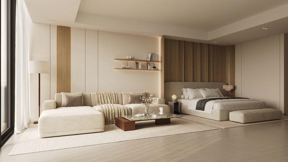 1 bedroom apartment with stylish furniture