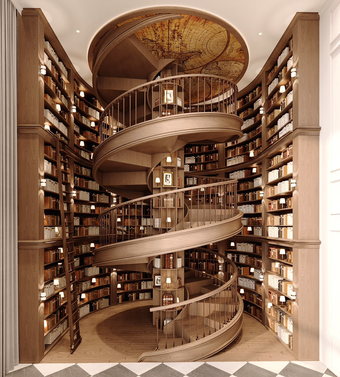 The 10,000-book spiral library at The Archive by Imtiaz